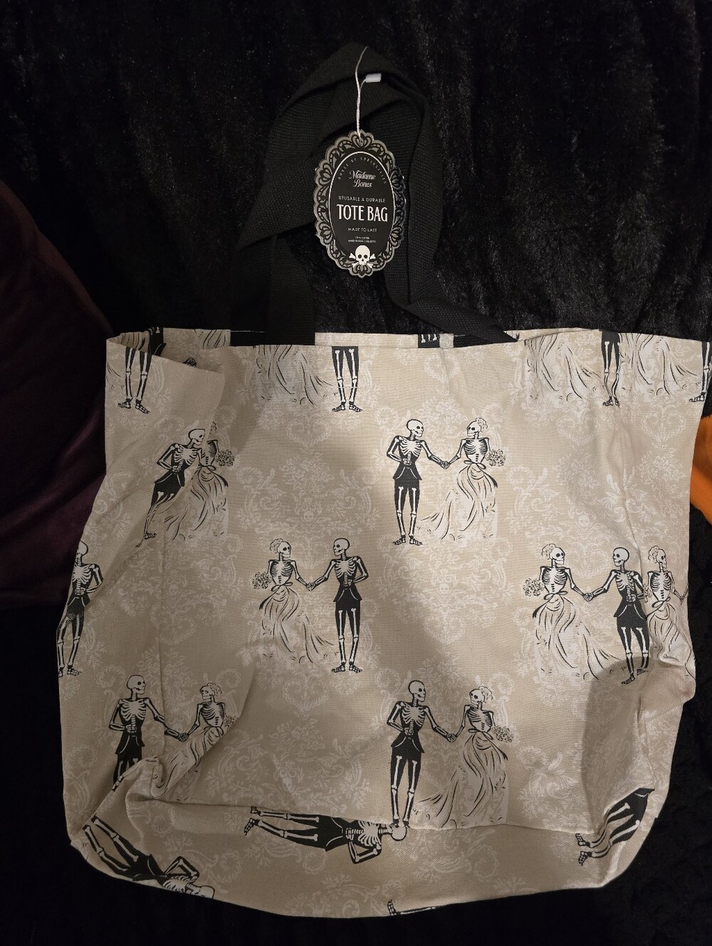 Madam Bones tote bag Wedding Skeleton Couple Halloween